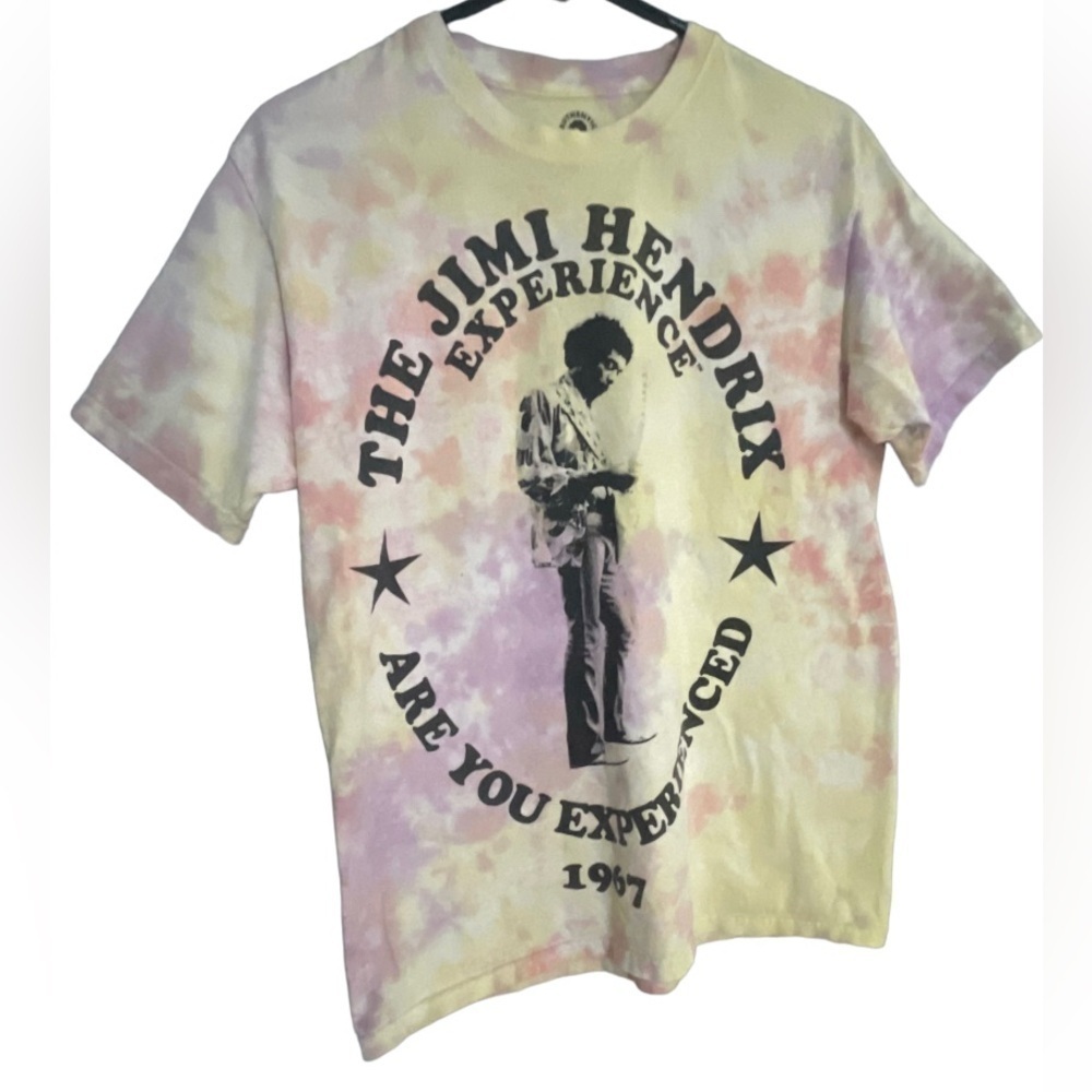 Jimi Hendrix Tie Dye Crewneck T-Shirt Color: Purple/Yellow | Size:S